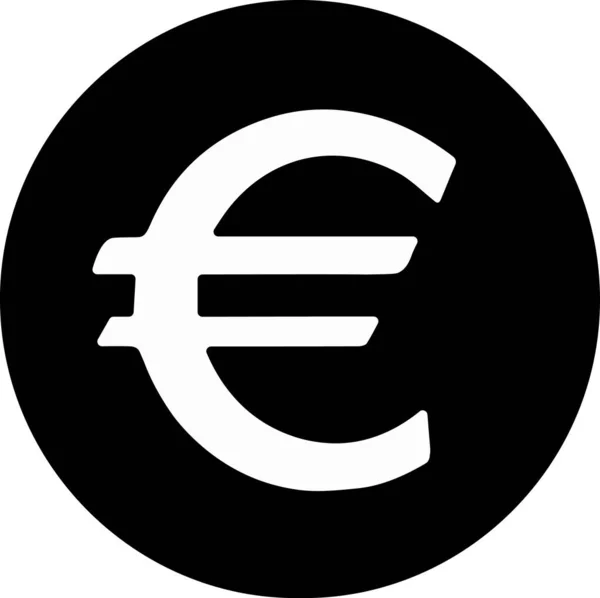ブラックとホワイトユーロの通貨記号 — ストック写真