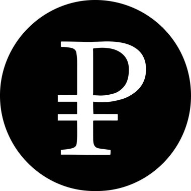 Siyah ve beyaz Rus para birimi sembolü 1