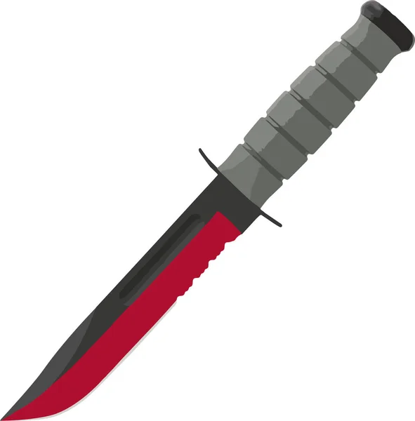 ナイフは 刃の下に 上部にストライプを持っています赤 — ストック写真