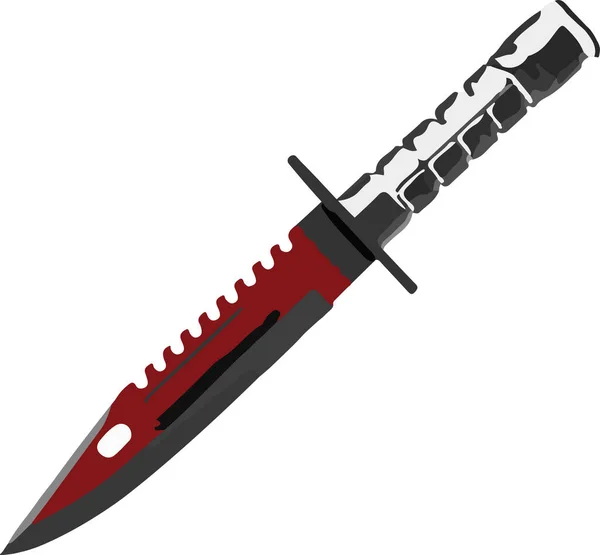 Κόκκινο Μαύρο Μαχαίρι Μαύρη Λαβή Κοφτερή Λεπίδα — Φωτογραφία Αρχείου
