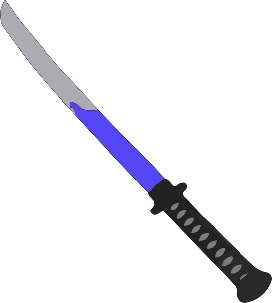 Samurai Sword Gripping Handle Black Sword Blue Sword — Stock Photo, Image
