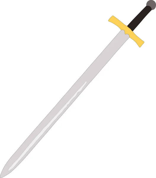 Gri Kılıç Kahverengi Kılıç Sapı Siyah — Stok fotoğraf