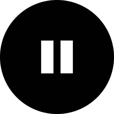 Beyaz durdurma tuşu siyah çemberin ortasında.