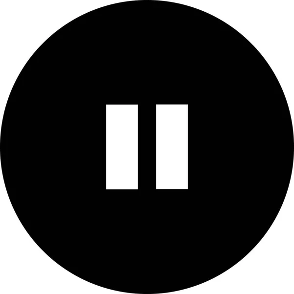 White Pause Button Middle Black Circle — Stock Photo, Image