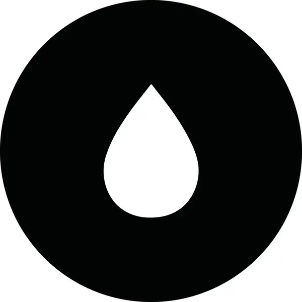 Капля Белой Воды Центре Черного Круга — стоковое фото