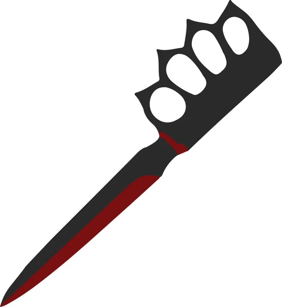 Cuchillo Rayas Negro Rojo Mate Con Empuñadura Nudillo — Foto de Stock