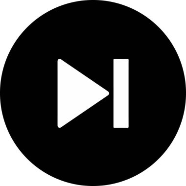 Beyaz atlama düğmesi siyah bir çemberin ortasında.