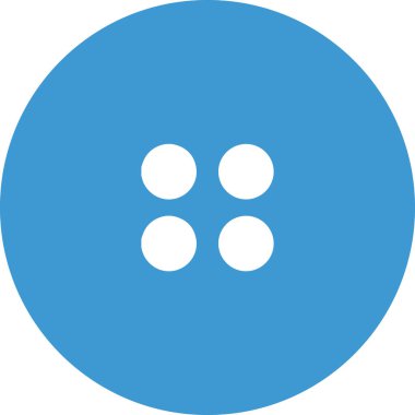 4 beyaz nokta mavi bir dairenin ortasında.