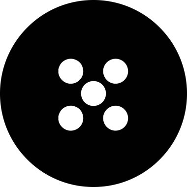 5 beyaz nokta siyah bir çemberin ortasında.