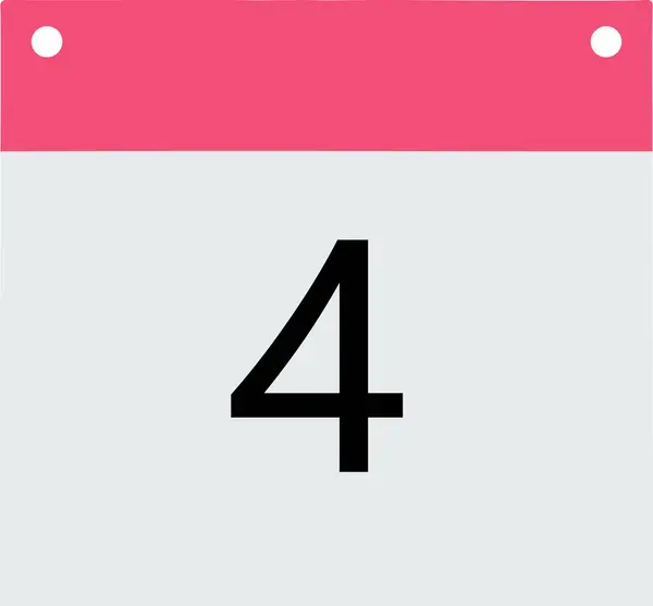 ヘッダーカレンダー ピンク底グレーブラックナンバー4 — ストック写真
