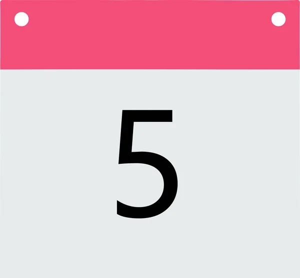 ヘッダーカレンダー ピンク底グレーブラックナンバー5 — ストック写真
