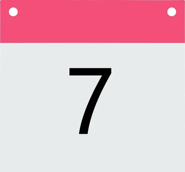 ヘッダーカレンダー ピンク底グレーブラックナンバー7 — ストック写真