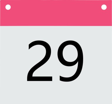 Başlık takvimi pembe alt gri siyah numara 29