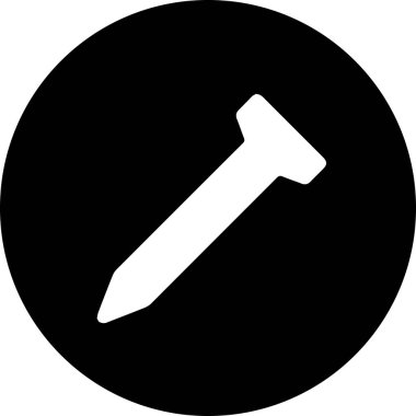 Siyah dairenin ortasında beyaz bir çivi.