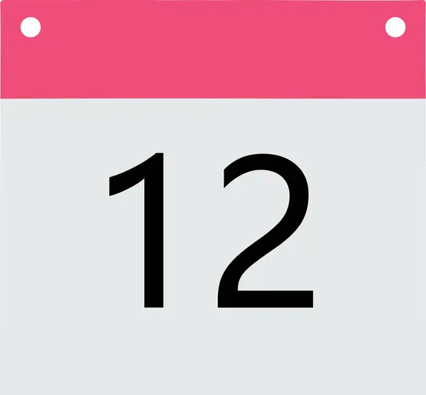 ヘッダーカレンダー ピンクの底の灰色の黒い番号12 — ストック写真