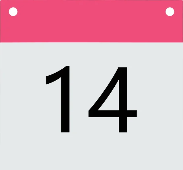 ヘッダーカレンダー ピンク底グレーブラックナンバー14 — ストック写真
