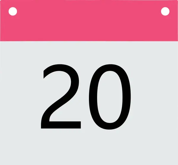 ヘッダーカレンダー ピンク底グレーブラックナンバー20 — ストック写真