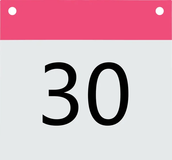ヘッダーカレンダー ピンク底グレーブラックナンバー30 — ストック写真