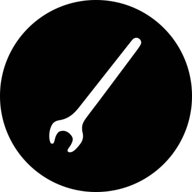 Siyah dairenin ortasında 1 beyaz başlı anahtar.