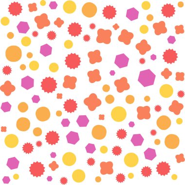 Gradyan çok renkli şekiller çok sayıda rastgele biçimlere yerleştirilmiş