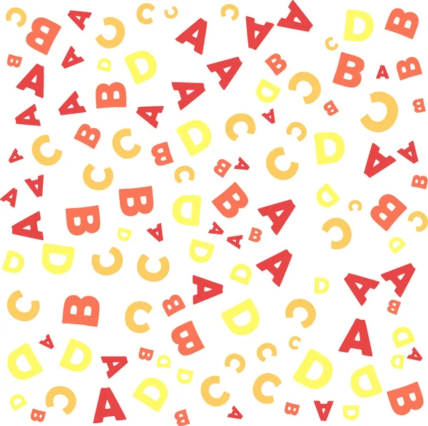 Letters Yellow Red Orange Placed Large Number Random Patterns — Stock Photo, Image
