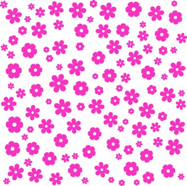 Değişen küçük ve büyük şekillerde birkaç mor çiçek.