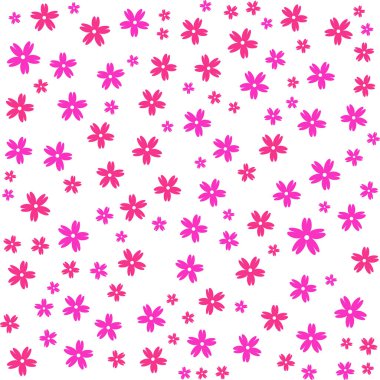 Birçok pembe ve kırmızı çiçekler sırayla yerleştirilir.