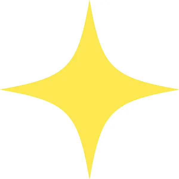 Uma Estrela Quatro Pontas Amarela Brilhante — Fotografia de Stock