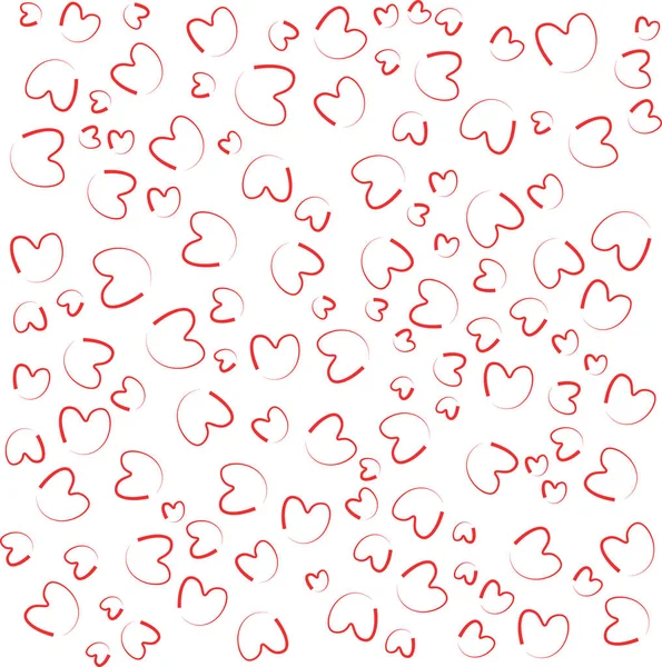 Rote Herzstreifen Sind Vielen Zufälligen Mustern Platziert — Stockfoto