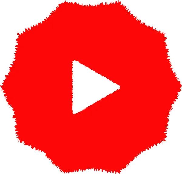 Біла Кнопка Відтворення Згорнута Посередині Червоної Рамки — стокове фото