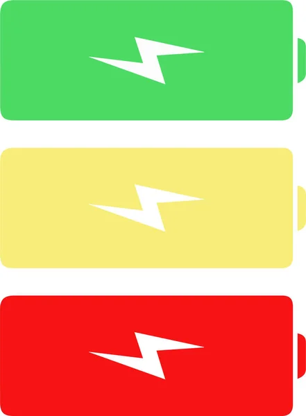 Batterie Grün Gelb Rot Anzeige Batterieladung — Stockfoto