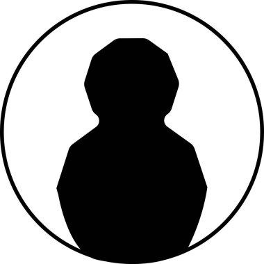 Siyah kenarlı, beyaz bir dairenin ortasında siyah bir kare.