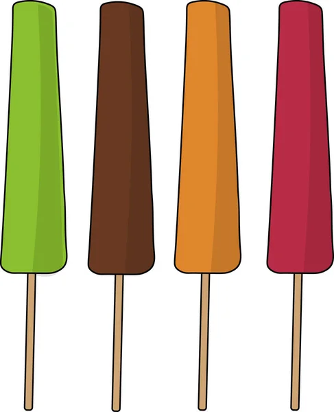 Soft Drink Tube Eis Stiel Farben Geschmacksrichtungen — Stockfoto