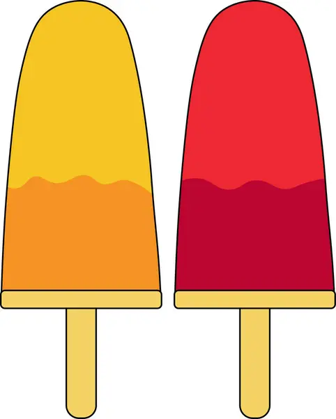 Eis Stiel Gelb Und Rot — Stockfoto