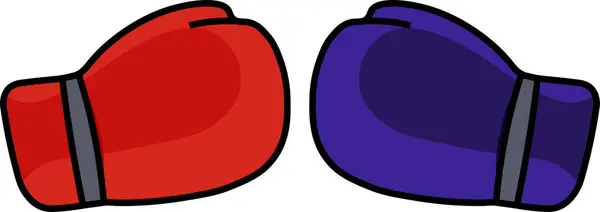 Luvas Boxe Desenhos Animados Azuis Vermelhos — Fotografia de Stock