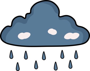 Çizgi film yağmur bulutları 1 kasvetli renkli küp