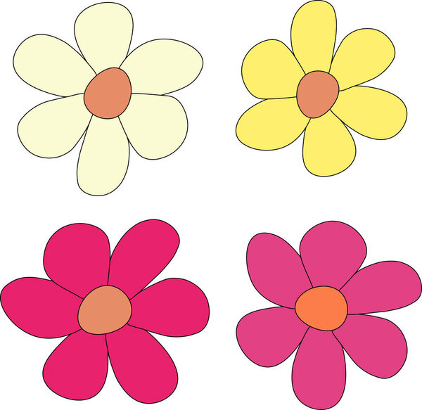 Cute Multi Petal Flowers Colors — Stock Photo, Image