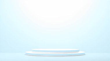 Mavi arka planda biri ortada olmak üzere iki gizli stand var.