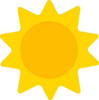 1 turuncu güneş ve şirin bir desen.