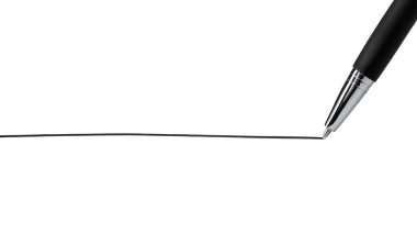 1 siyah kalem ve 1 siyah çizgi.