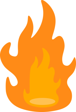 Üç tonluk yangın efekti dekorasyonda kullanılıyor.