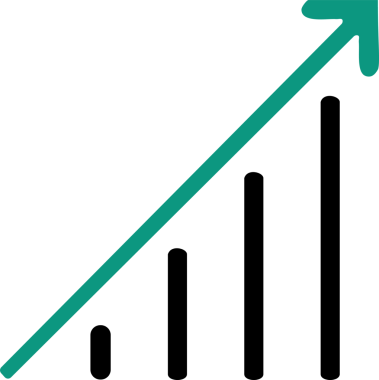 4 siyah çubuk ve 1 yeşil ok.