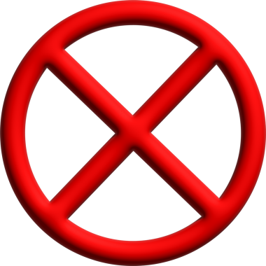 Kırmızı daireli yasak tabela, 3 boyutlu.