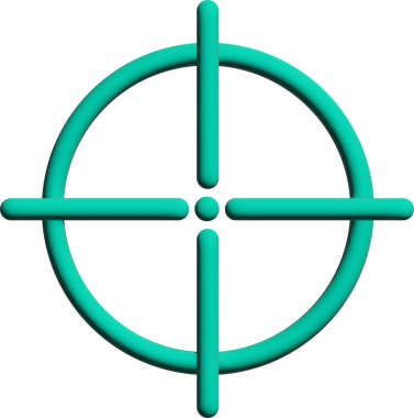 Hedef, üç boyutlu yeşil noktalı dairesel bir silah hedefi.