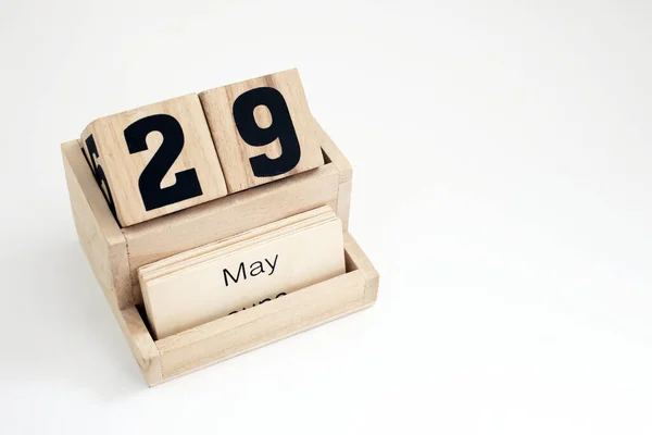Ξύλινο Αέναο Ημερολόγιο Που Δείχνει Τις Μαΐου — Φωτογραφία Αρχείου