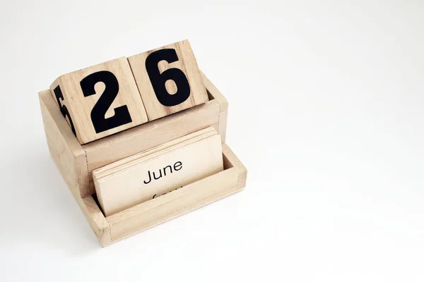 6月26日を示す木造永久暦 — ストック写真