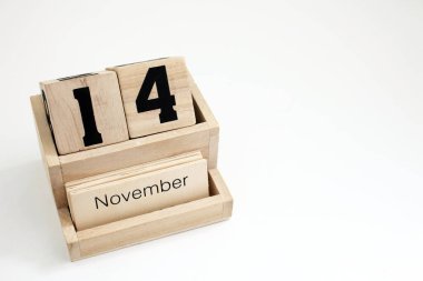 14 Kasım 'ı gösteren ahşap takvim