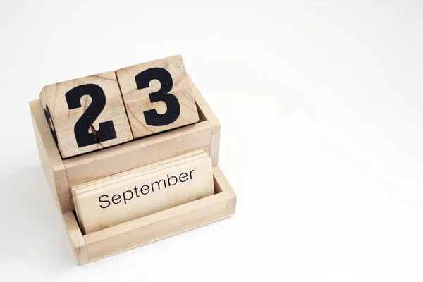 Calendario Perpetuo Madera Que Muestra Septiembre — Foto de Stock