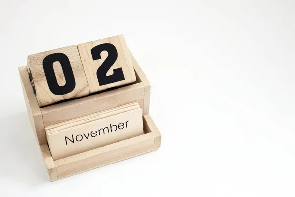 Calendario Perpetuo Madera Que Muestra Noviembre — Foto de Stock
