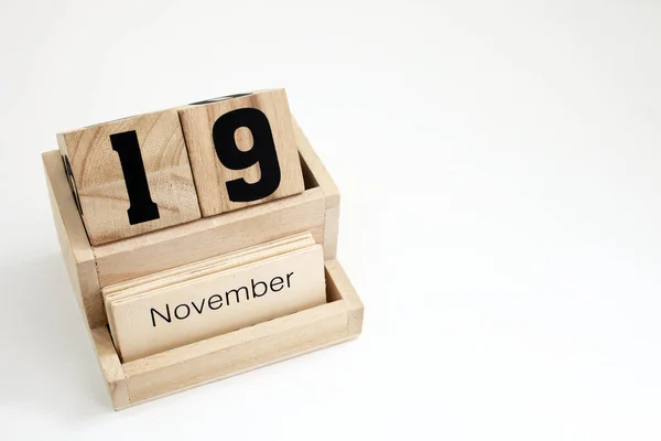 Calendario Perpetuo Madera Que Muestra Noviembre — Foto de Stock